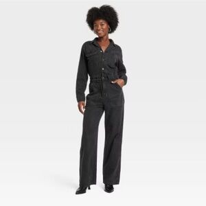 Women's Long Sleeve Utility Baggy Denim Jumpsuit-Universal Thread (new w/o tags)